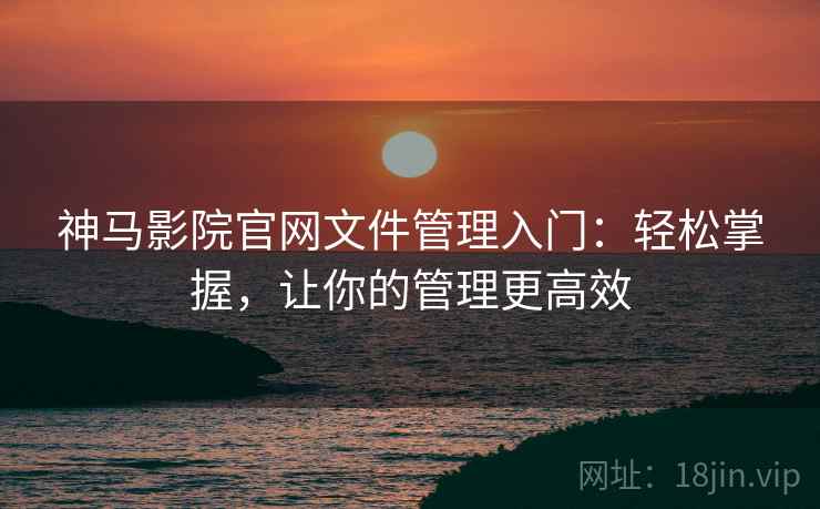 神马影院官网文件管理入门：轻松掌握，让你的管理更高效