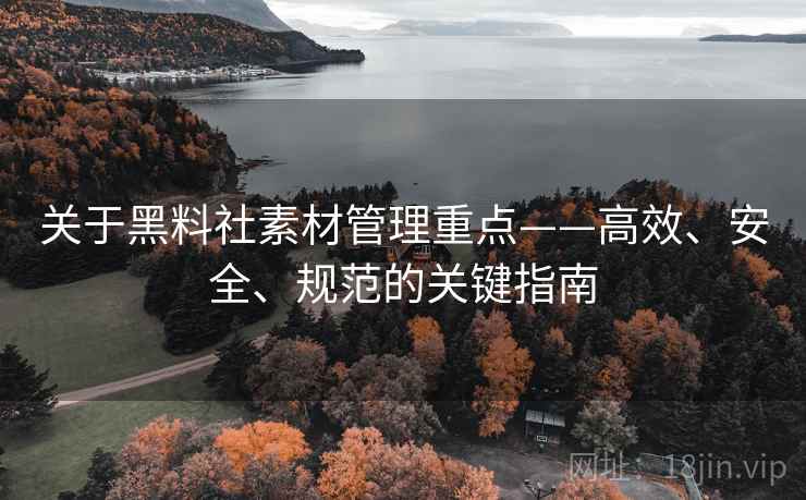 关于黑料社素材管理重点——高效、安全、规范的关键指南